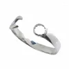 Bangle Mens Boys 316L rostfritt stål Cool Polishing Skanner justerad