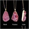 Pendentif Colliers Irregar Pierre Naturelle Quartz Druzy Cristal Point De Guérison Chakra Perle Pierre Précieuse Pour Les Femmes Bijoux De Mode En Goutte De Dhzns