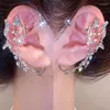 Backs kolczyki srebrny kolor kość do uszu dla kobiet słodkie wykwintne błyszczące kryształowy motyl mankiet kolczyki ślubne biżuteria