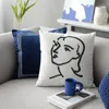 Kudde kombination omslag lyx modern minimalistisk sammet ins runda s￤ngen dekorativa kuddar f￶r soffa marinbl￥ m￶rk
