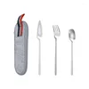 Dinnerware Sets 304 Stainless Steel Tableware Hanging Cup Spoon Creative Travel Portable Cutlery Set Of Seven Simple