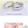 Couple Rings Sier Couples Ring Titanium Steel Simation Diamond European And American Fashion Openable Drop Delivery Jewelry Dhedz