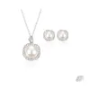 Kolczyki Naszyjnik Kobiety Pearl Pearl Wiselant Zestaw dla kobiet Crystal Faux Fake Jewelry Bride Bridesmaid Prezent zaręczynowy DHP1T