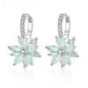 Cristal fleurs Charm Stud Boucle D'oreille Vintage Bijoux 925 Sterling CZ Diamant Étincelant Femmes Hommes Boucles D'oreilles Pour Amant Cadeau