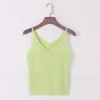Women's Tanks Summer Bright Silk Knit Camisole Women's Slim Sleeveless V-neck Shirt Solid Color Bottoming One Size