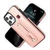 Tirare il supporto del supporto in pelle Custodie a portafoglio Flip Porta carte di credito aziendali Multifunzione Custodia protettiva antiurto per iPhone 14 13 12 11 Pro Max XR XS 8 7 6 Plus