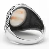 Cluster Rings Genuine Pure Men's Ring Silver S925 Retro Vintage Turkish Natural Quartz Stone Couple For Woman