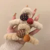 Winter Faux Fur Hair Claw Elegant Vintage Button Acryl Haarspelden Pluche Haarclip Hoofdkleding voor vrouwelijke haaraccessoires