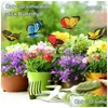 D￩corations de jardin 50pcs Colorf sur des b￢tons artificiels PVC Butterfly Stakes Patio Craft Outdoor Yard Decor Int￩rieur Poux de fleurs Party Su DH0AS