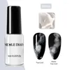 Nagellack nicole dagbok vit bl￥ akvarell marmor blommande diy gel dekoration salong r￶keffekt bubbla lack