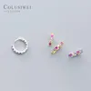 フープイヤリングColusiwei Real 925 Sterling Silver Colorful Crystal Luxury Earring for Women Trendy Wedding Engagement Statement Jewelry