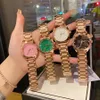 Montres-bracelets de marque complète pour femmes et filles, Style cristal, bracelet de luxe en métal et acier, horloge à Quartz Gu133