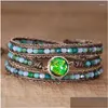 Очарование браслетов Mtilayers 3 Strands Bling Green Crystal Teengirls Opal Beads Браслет Bohemian Jewelry Bijoux Drop Deviv dhnnj