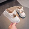 Flache Schuhe Mädchen Perle Single Dance Koreanischen Stil Herbst Kinder Schleife Helles Leder Kinder