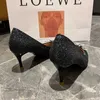 Scarpe eleganti appuntiti di punta di lo stiletto da donna scarpe da sposa con paillettes argentate per banchetti di moda per banchetti feste da donna tacchi alti talon femme casual 221224