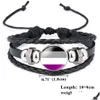 Braccialetti con ciondoli Lgbt Gay Pride Bracciale in pelle per donna Uomo Arcobaleno Cabochon in vetro Corda intrecciata Bracciale rigido Bracciale Moda Jewe Dhfqa