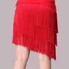 Stage Wear Women Fringe Latin Dance Skirt Red Black Professional Sumba Three Layer Tassel Ballroom Cha Tango Dress 39