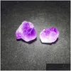 Jewelry Pouches Bags Pouches Natural Irregar Hexagonal Mineral Specimen Amethyst Crystal Cluster Stone Aural Healing Decoration Col Dhtj7