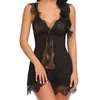 Mulher Sleepwear Feminino Sexy Lace Sling Halter Top Nightdress Deep V Front Avents for Women Lingerie Cop