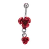 BULTON BULLOVENO BULTO DE BELHO DE AÇO INoxual Hipoalergênico Cristal de Rosa Flor Rosa Piercing Bar Jewlery For Women Bikini Fashio Dhzlt