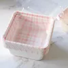 Confezioni regalo 10 pz Crema Retro Cake Box Dipinto a mano Dipinto ad olio Bento Picnic Plastica