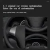 Steering Wheel Covers DIY Car Accessories Cover Black Hand-stitched Breathable Genuine Leather For Elantra 2008 2009 2010