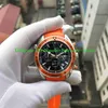 Заводские продажи часов Pocraphs хорошего Quartz Chronograph Working Orange Rubber Strap Calendar Watch Mens Watches327Z