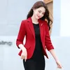 Abiti da donna Blazer nero rosso Abiti da donna Corea Moda Giacca corta a un bottone Giacca da ufficio da donna Capispalla Casual Top Primavera