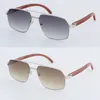 Designer Wood Frames glasses Sunglasses for women Large Square Wooden Sunglass White Inside Black Buffalo Horn Sun glasses Mens Ma249U