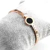 Bracciale moda donna acciaio inossidabile 316 oro rosa conchiglia nera braccialetto con ciondolo di alta qualità regalo di nozze