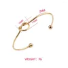 Bangle Wholesale Lots 2022 Simple 2mm Stainless Steel Open Bracelets Knot Peach Heart Bangles For Women Fashion Jewelry