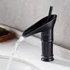 Bathroom Sink Faucets Oil Rubbed Bronze Single Lever Waterfall Basin Faucet Brass Antique And Cold Mixer Taps Bnf091