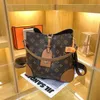 Brand luxury design Vintage bucket bag women's fashion retro style one shoulder crossbody bags printed color handbag