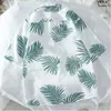 Camisas casuais masculinas no estilo havaiano de coco folhas de férias de verão manga curta