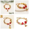 Charm Bracelets European Style Diy Large Hole Gold Bracelet Christmas Gifts For Women Bell Pendant Red Crystal 3D Star Snowflake Dro Dhmnj