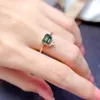 Bagues de grappe 2022 bague Moissanite verte/blanche pour femmes bijoux Rectangle gemme coupe fiançailles 925 argent cadeau d'anniversaire