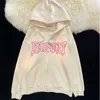 Zip up hoodies vintage harajuku رسالة طباعة طويلة الأكمام مقنعين بلوزات القوطية قوطية كبيرة الحجم معطف y2k streetwear