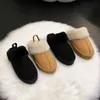 Bottes hiver marque en peluche coton pantoufles femmes chaussures plates 2022 nouvelle plate-forme de mode décontracté maison daim fourrure chaud Slingback tongs 221215