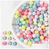 Acrylic Plastic Lucite 100Pcs/Lot Diy Loose Bead For Jewelry Bracelets Necklace Hair Ring Making Accessories Crafts Acrylic Kids H Dhz75