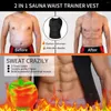 Men's Body Shapers Men Fitness Corset Sauna Sweat Shaper Neoprene Vest Waist Trainer Shapewear Zipper Modeling Strap Double Belt