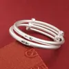 Best Wishes 1 Pair Unisex Cute Baby Bangles Anti-Allergic S999 Silver Bangles Bracelets for Baby Children Nice Birthday Gift