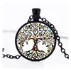 Hanger kettingen Fashion Tree of Life Time Gem Cabochon Glass Charm Sier Black Bronze Link Chain For Women Men S Luxe sieraden Dro Dhqjr