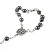 Bracelets de charme contas de plástico da moda Católica Rosário Cruzar Pingente Pingente para mulheres Bulbões de jóias Presentes religiosos