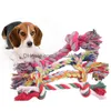 Dog Toys Chews Sublimation Pet Puppy Double Knot Chew Ropes Knots Clean Teeth Durable Braided Bone Rope Pets Molar Toy Supplies Ra Dh9Ox