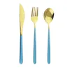 Flatware Sets Green Gold Tableware Set 304 Stainless Steel Dinnerware Dinner Knife Fork Spoon Cutlery Kitchen Mirror