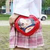 Bolsas de noite formato de coração bolsas claras e bolsas para mulheres kawaii ta saco meninas pequenas cadeia crossbody feminino lindas couro de ombro