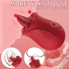 Skönhetsartiklar aav rose vuxna leksaker för kvinna klitoris bröstvårtstimulator med 10 vibrerande lägen g-spot massager tunga slickar vibrator sexig leksak