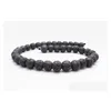 Stone 13Color Lava Rock Loose Hole Beads 6 8 10 12 14 Mm Essential Oil Diffuser Natural For Bracelet Necklace Diy Jewelry Making Dro Dhbey