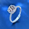 Кластерные кольца Moissanite Ring с игровым сертификатом Оригинальный 925 Серебряный серебряный бриллиант для женщин роскошные украшения