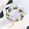 Braccialetti con ciondoli Sey Gioielli di moda Pianta Fiore Giglio di Vally Braccialetto di perle naturali Accessori da sposa per feste per le donne 2022 Drop D Dhlot